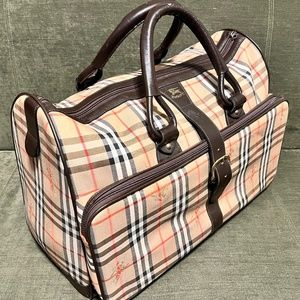 Burberry Nova Check Canvas & Leather Weekend Travel Bag